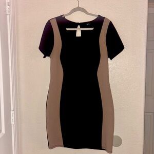 Elegant Black and Tan Dress